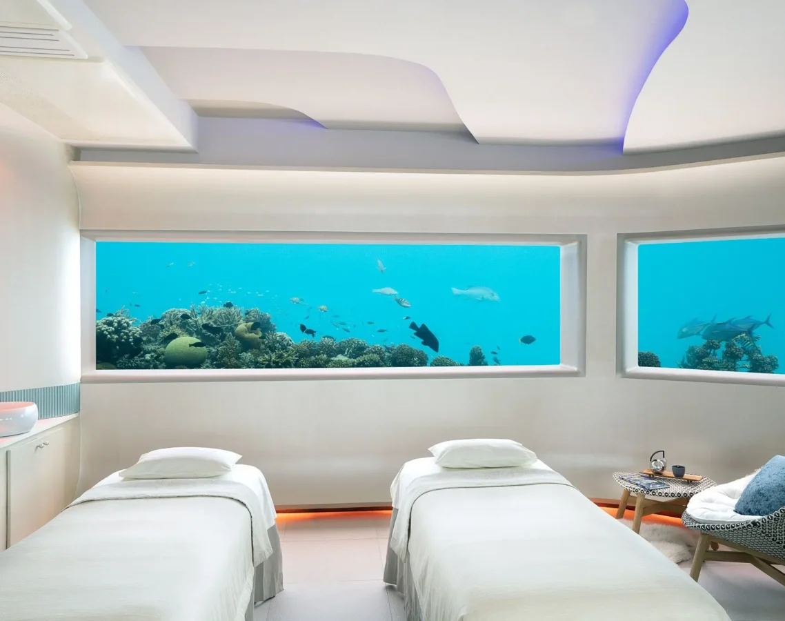 underwater spa in the maldives at huvafen fushi